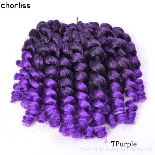 Wholesale Afro Ombre Spring Twist Short Jamaican Bounce Jumpy Wand Curls Crochet African Synthetic Braiding Hair Extensions